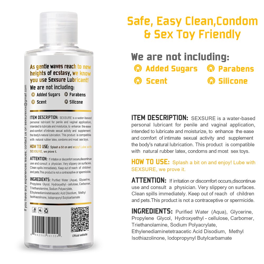 Lubrifiant personnel à base d'eau 250 ml