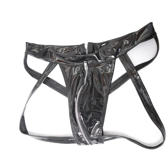 Shiny Latex Men's Zip Briefs