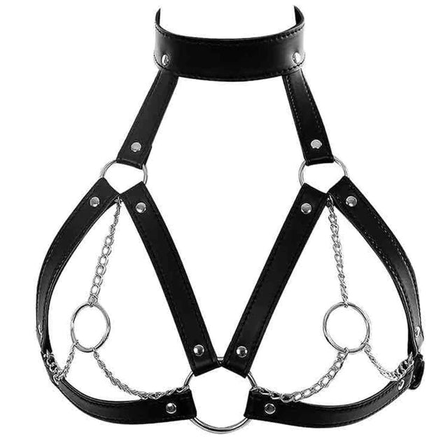 Bondage Collar Harness Breasts.
