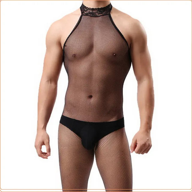 Men's skinny mesh bodycon
