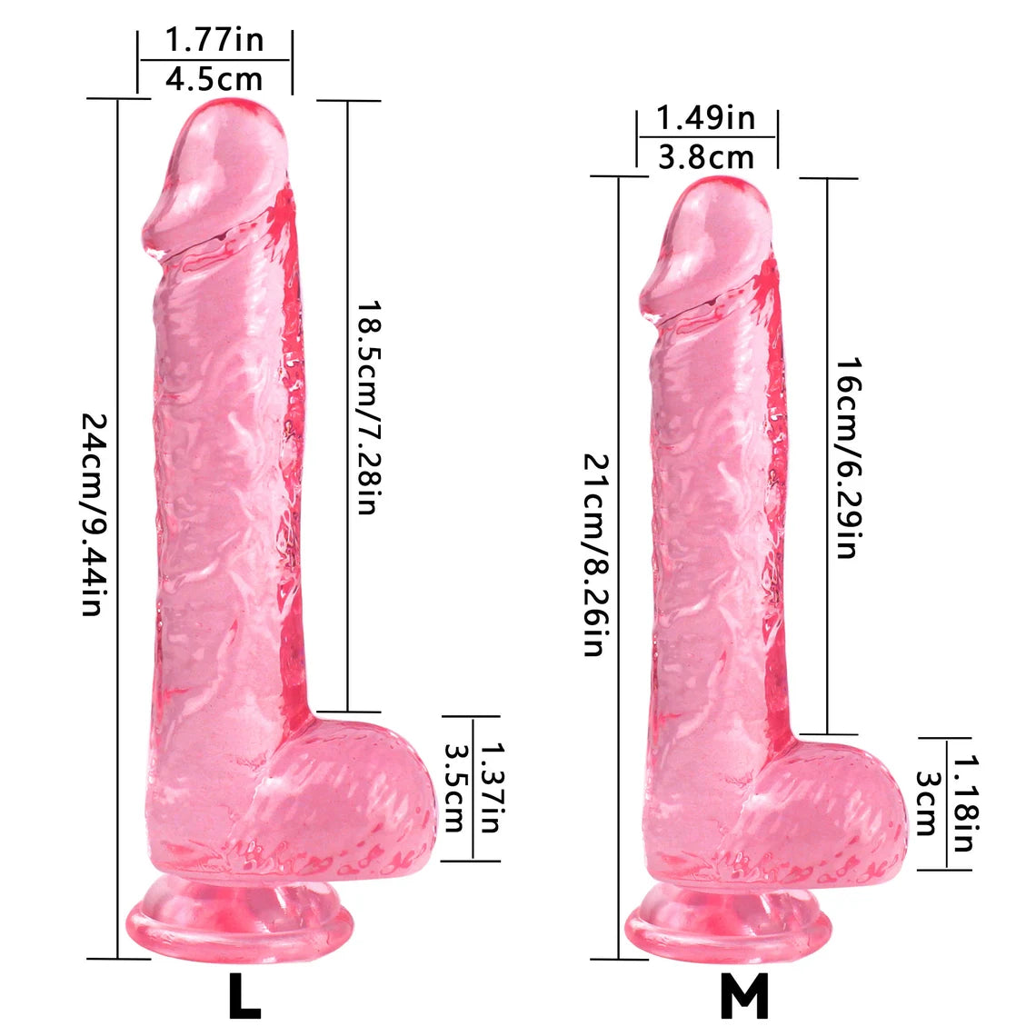 Clear Realistic Dildo, Strong Suction Cup Dildo, Transparent Jelly Dildo.