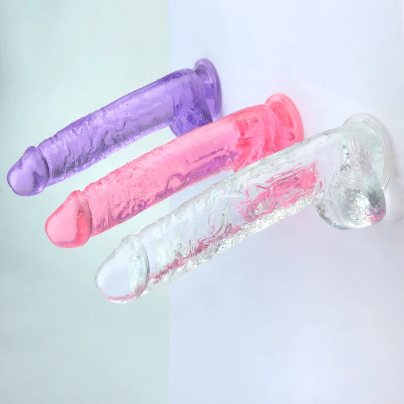 Clear Realistic Dildo, Strong Suction Cup Dildo, Transparent Jelly Dildo.