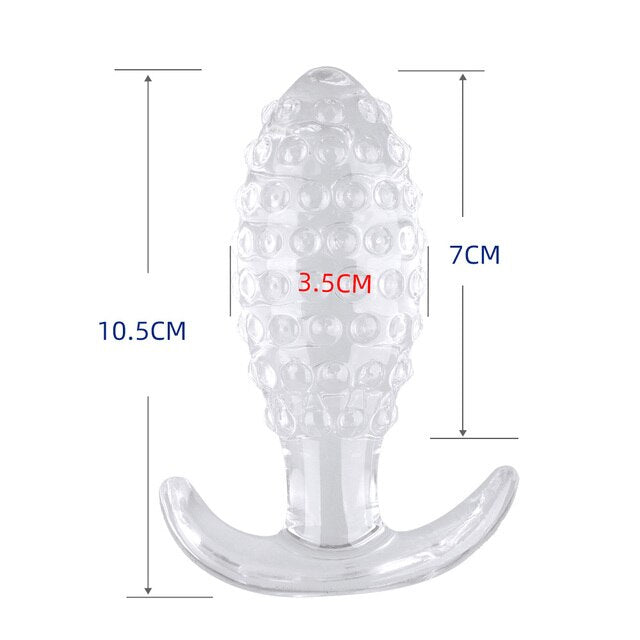 Silicone Pineapple Anal Plug - Crystal Textured Design for Enhanced Pleasure - Available in XS, S, M, L Sizes