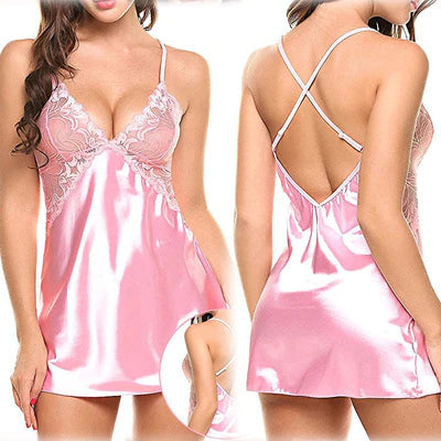 Chemise de nuit sexy en satin