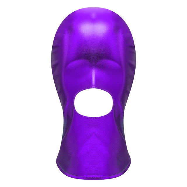 Latex Face Mask with Open Mouth & Eye Cutouts - Role Play Hood for Couples