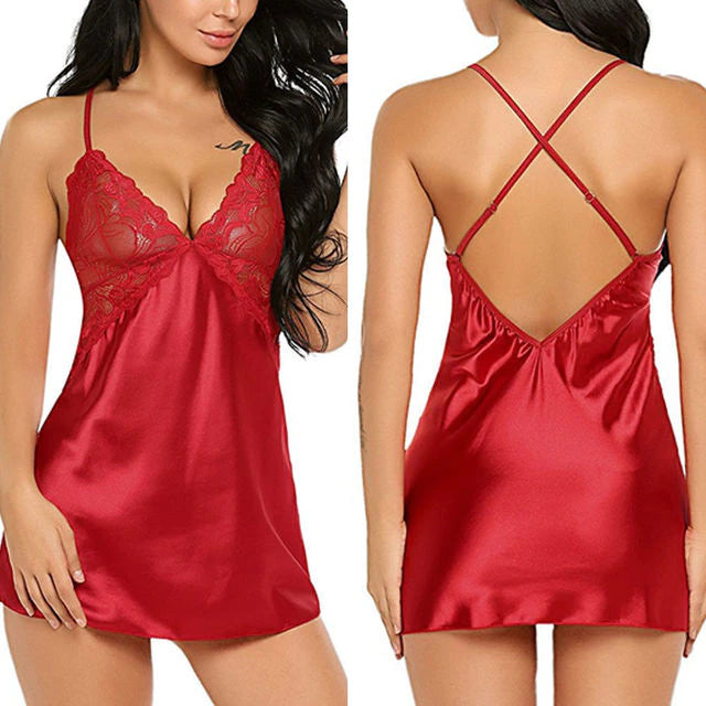 Chemise de nuit sexy en satin