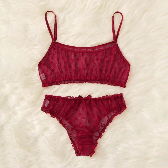 Ensemble de soutien-gorge sexy broderie florale