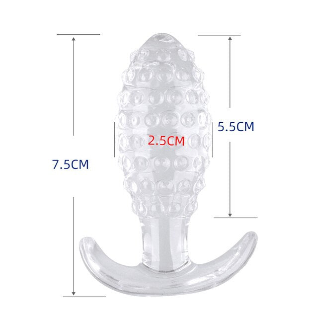 Silicone Pineapple Anal Plug - Crystal Textured Design for Enhanced Pleasure - Available in XS, S, M, L Sizes