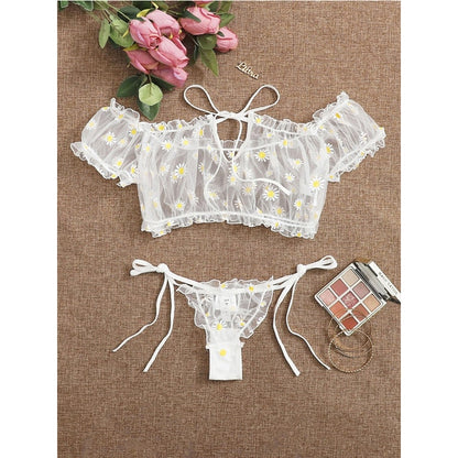 Sexy Bra Set Embroidery Floral